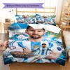 Leo Messi Pattern Bedding,Quilt Set Quilt Cover Pillowcase Home Birthday Gift(1 * duvet cover + 2 * pillowcase, without core)