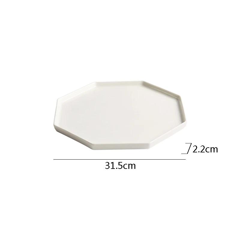Creative Ceramic Dinner Plates Solid Color Tableware Cooking Dish Pasta Steak Plates Hotel Restaurant Snack Pastry Desserts Tray