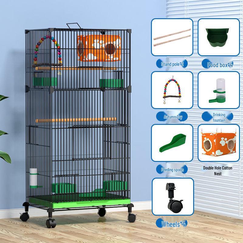 

Посилена велика клітка для великих птахів, таких як какатіли та піони, з гніздовою коробкою 100cm H, 42x31cm, with wheels, Package 3 білий