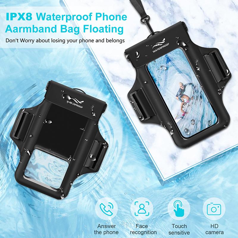 HAISSKY Armband Handy Wasserdichte Tasche Für iPhone 17 16 15 14 13 12 Pro Max 15 Plus Schwimmen Surfen Tauchen Arm Handy Tasche