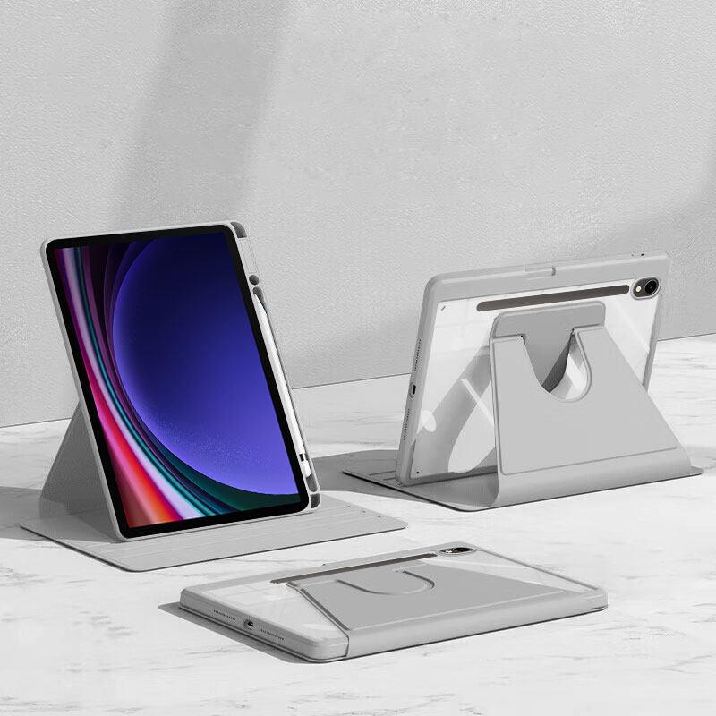 360° Rotating Case For Samsung Galaxy Tab S9 S10 FE Lite 10.9'' 11'' Swiveling Stand Clear Back Cover With Pencil Holder