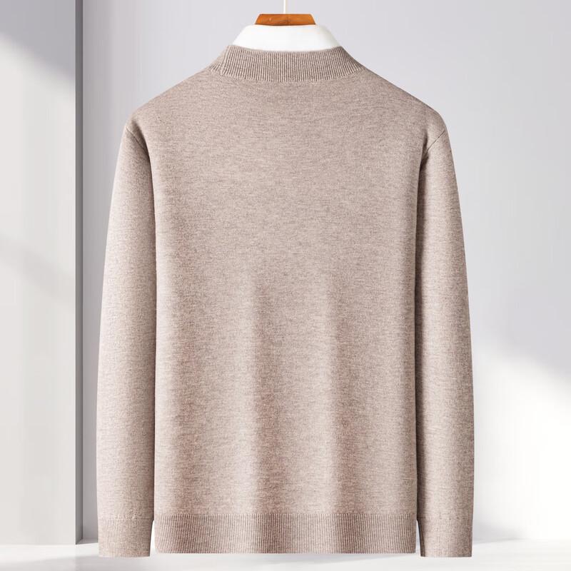 FAPAI Men's 100% Merino Wool Basic Crew Neck Sweater