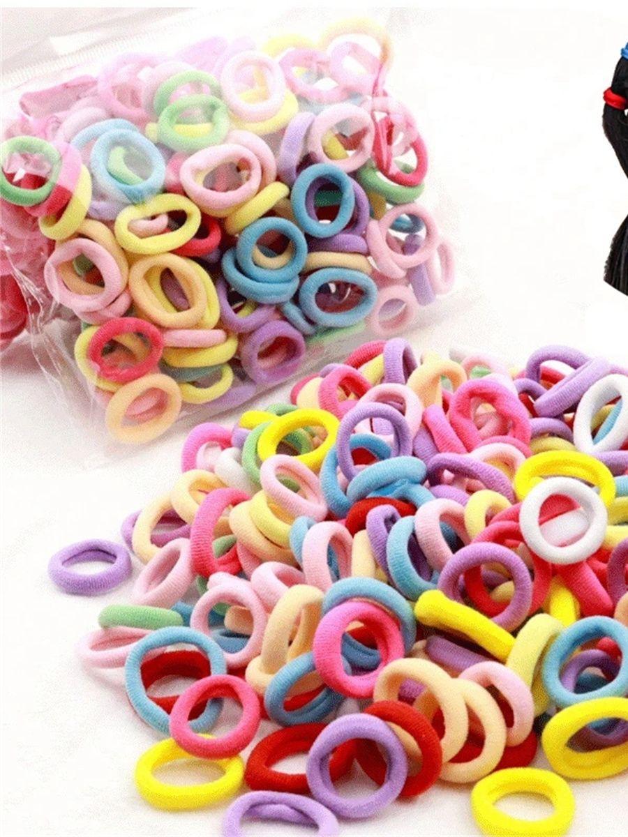 

50 шт./набор Резинки для волос для девочек Эластичные резинки для волос Аксессуары для волос для маленьких девочек Милые Сладкие Детские Аксессуары для волос для малышей