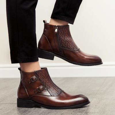 Mode Herren Mode Stiefel Schwarz Braun Seitenreißverschluss Büro Business Hohe Qualität Chelsea Boots Herren Gesellschaftsstiefel Größe 38-44 Herrenstiefel