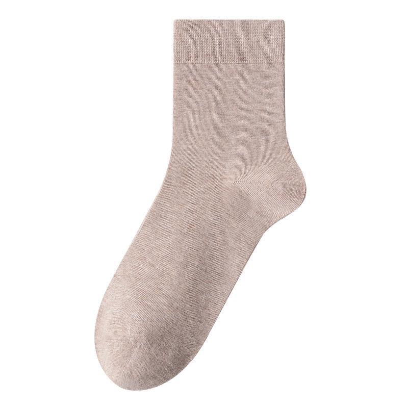 Men's Spring and Autumn All-cotton Boneless Cotton Socks, Anti-odor and Antibacterial Solid-color Long Socks, Autumn and Winter Business Socks