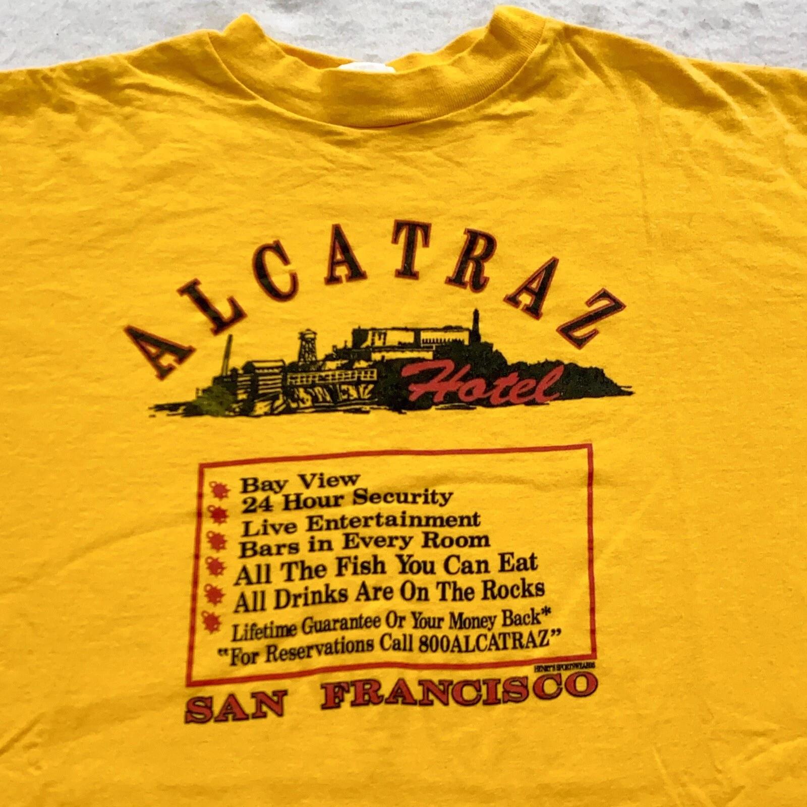 винтажная футболка 90-х ALCATRAZ HOTEL PRISON SAN FRANCISCO РАЗМЕР M/L калифорния L