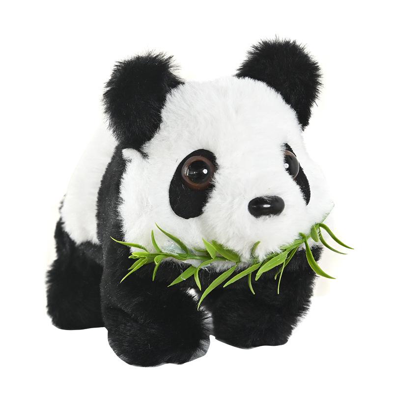 

1PC electric music toy simulation plush national treasure panda walking wagging tail electronic pet doll children s toy