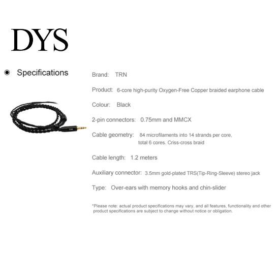 TRN 0.75mm/0.78mm/MMCX Replace Braided Wired Earphone Headphones Cable Cord Wire