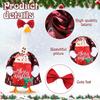 Christmas Porch Goose Outfit Lawn Goose Dress with Xmas Tree Hat Festive Goose Costume for 23" Geese Dress-Up Home Outdoor Decorations