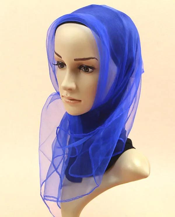 10pcs 70x70cm Candy Colors Sheer Transparent Organza Chiffon Scarf Girls Women Dance Performance Square Neck Scarf