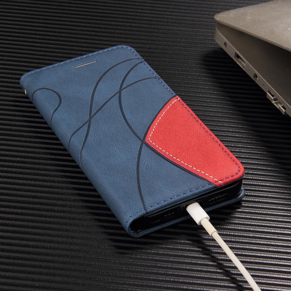 For Xiaomi 17 Pro Leather Phone Case Stand Wallet with Bi-colour Splicing Design