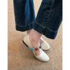 Sheepskin model~ genuine leather retro shallow mouth word with ballet single shoes women's flat commuting Mary Jane small leather shoes