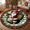 Christmas 3D Rug Santa Claus/Gnome/Dog Quilted Round Swirl Rug Non-Slip Optical Illusion