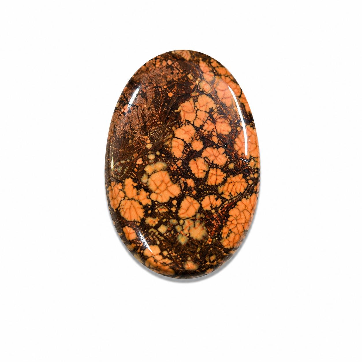 Orange Turquoise Oval Cabochon Gemstone | Natural Orange Turquoise Jewelry Making Stone 25x36mm оранжевый