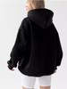 Women's Solid Long Sleeve Pocket Hoodie Sweatshirt Casual Loose Sportswear