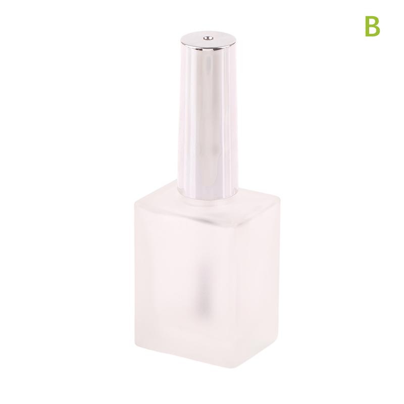 15ml Empty Frosted Round Nail Polish Bottle With Portable Brush Nail Art Container Glass Nail Oil Bottles Light-Resistant