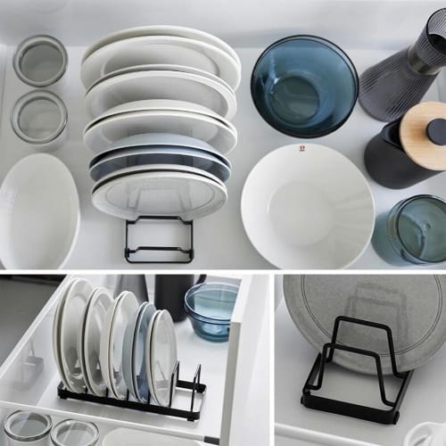 Yamazaki Tower Dish Stand (Set of 2) - Black, 1376 x 2