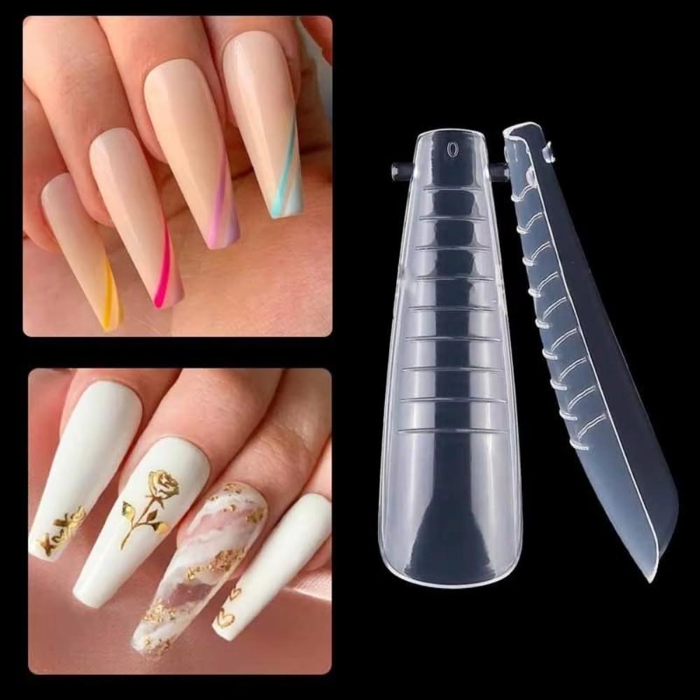 150pcs Natural Clear Nail Art Tips Double-Sided Fake Nails for Profional Use in Nail Salons