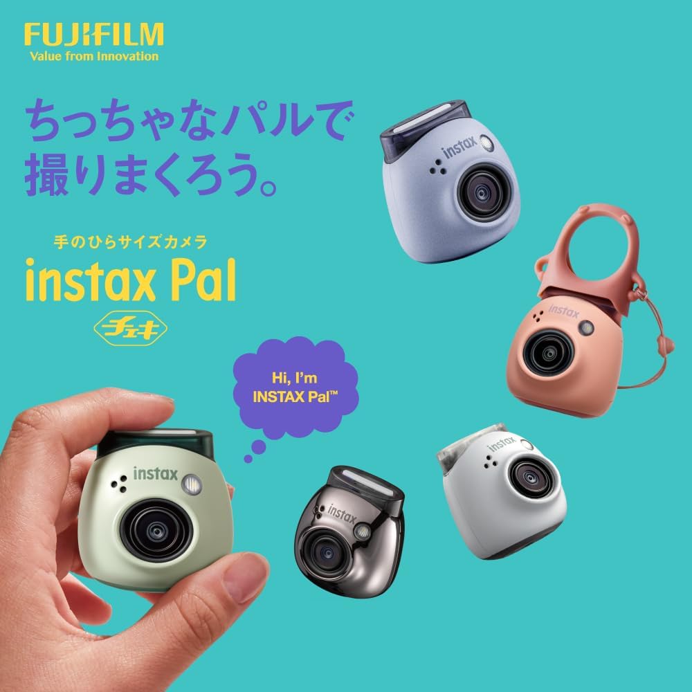 Fujifilm INSTAX Pal Lavender Blue Palm-Sized Camera with Wide-Angle Lens, Multi-Format