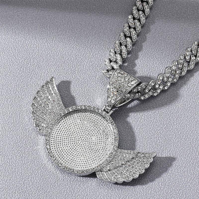 30mm Strass-Engelsflügel Fotoanhänger - Hip Hop Schmuckzubehör