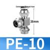 Trachea Quick-Connect T-Nozzle Adapter for Air Pumps and Compressors, with PE Pneumatic Lock Nut, Reducer, and PEG4 6/8mm Compatibility.