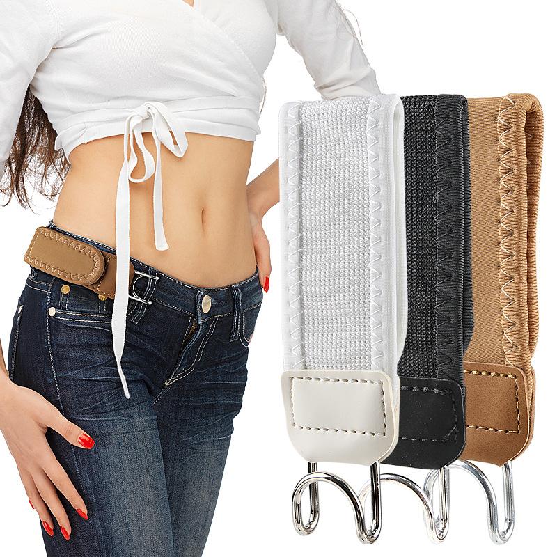 Gancio metallico stringi vita casual e comodo cintura elastica pigra fibbia elastica vita regolabile