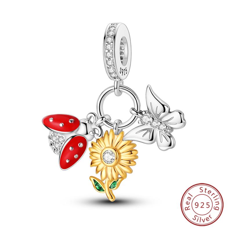 Fit Qikaola Original Bracelet Copper Flower Bird Series Charms Beads For Women Fashion Diy Jewelry Gifts Making