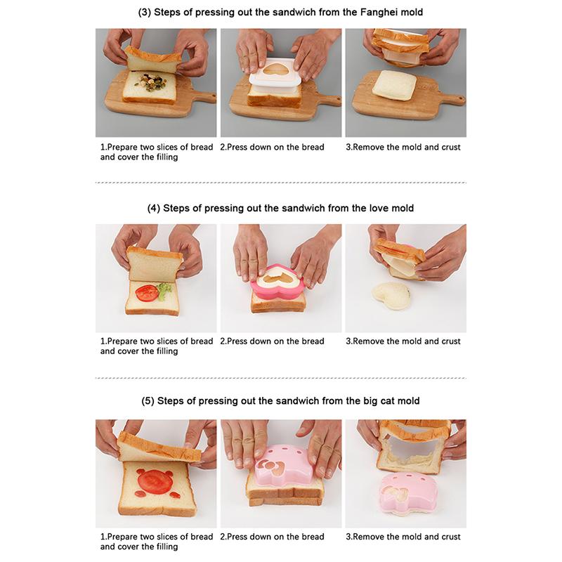 Teddy Bear Sandwich Mold Bento Lunch Sandwich Bread Mold Cutters Shapers Maker