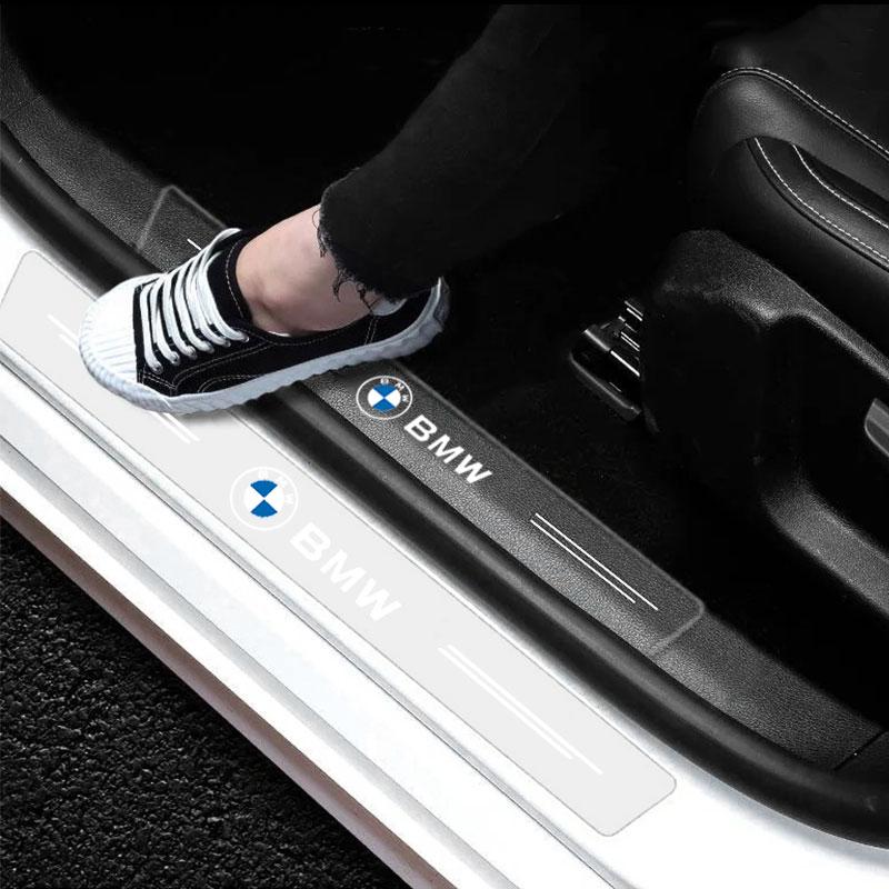 4Stk. Auto Einstiegsleisten Schutz Transparent Dekoratives Abzeichen 3D Aufkleber Für BMW E46 E39 E90 E60 E36 F30 F10 E34 E30 F20 E92 M3 M4 M5
