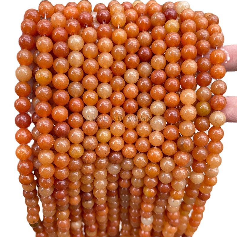 Jinde Jewelry Natural Red Aventurine Round Beads for Handmade DIY Bracelets and Accessories.