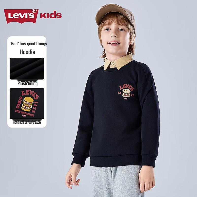 LEVI S Kids Fleece-Lined Round Neck Sweatshirt 6