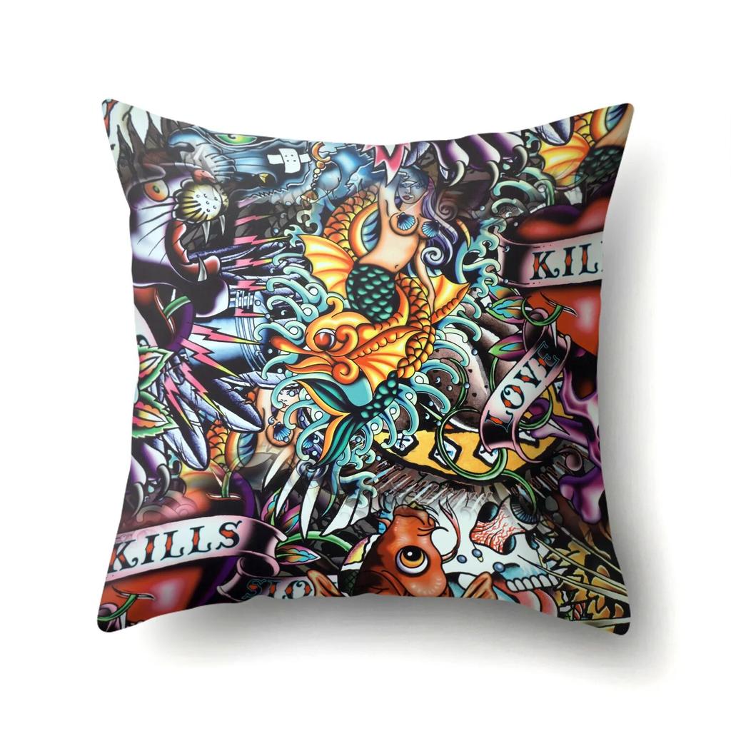 Graffiti Pillowcase Office Cushion Cover Living Room  Lumbar