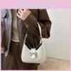 Elegant Bow Detail Handbag For Women Stylish 2024 Autumn Fashion Shoulder Bag In Black Pink Green And Cream