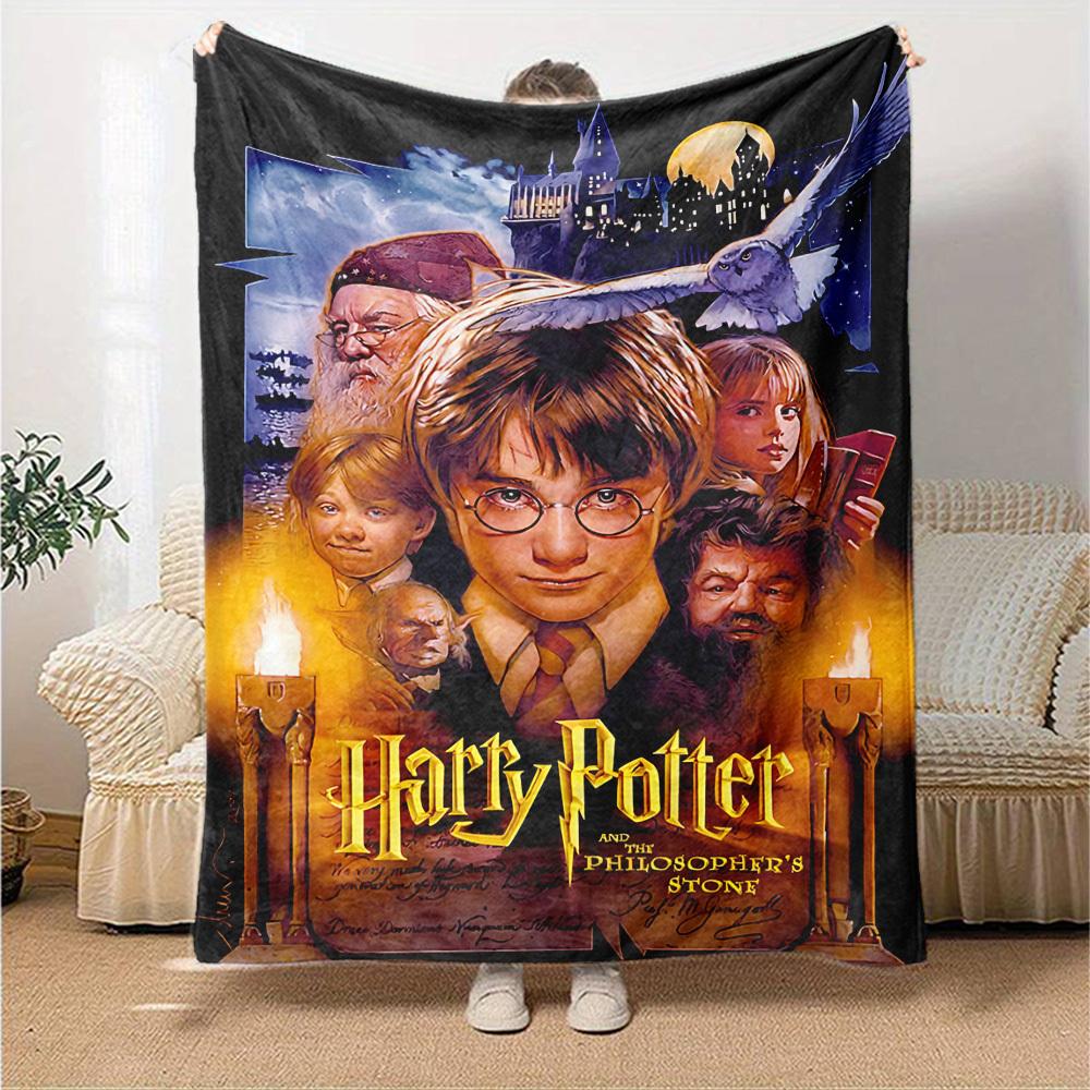 1pc Harry Potter, Philosopher's Stone Flannel Blanket Soft Warm Throw for Home, Office, Travel, All-Season Cozy Bedding GiftL1315