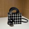 Internet Celebrity Fashion Woolen Plaid Handbag 2025 Autumn and Winter New Foreign Style Texture Universal Shoulder Crossbody Small Square Bag