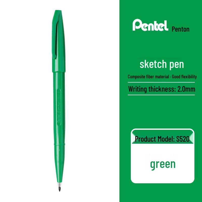 Pentel S520 2.0mm Multipurpose Signature & Sketch Pen 2.0mm зелёный