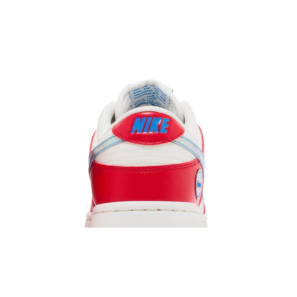 Nike Womens Dunk Low '30th Anniversary' (women's sizes) Action Red / Multi-Color-Sail-Light Photo Blue Skate Shoes IR1970604