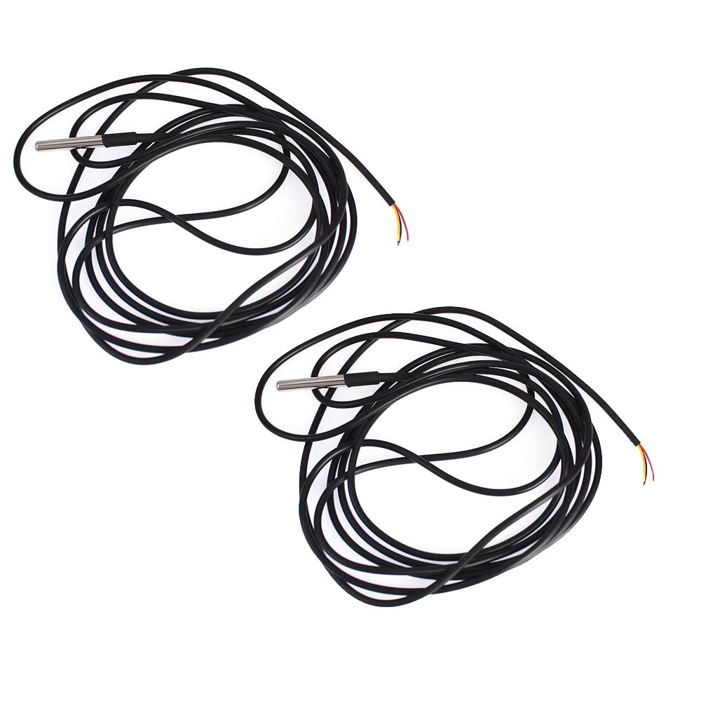 1/2pcs DS18B20 Temperature Probe Temperature Sensor 1M/2M/3M Waterproof DS 18b20 Stainless Steel Package 18B20 100cm/200cm/300cm