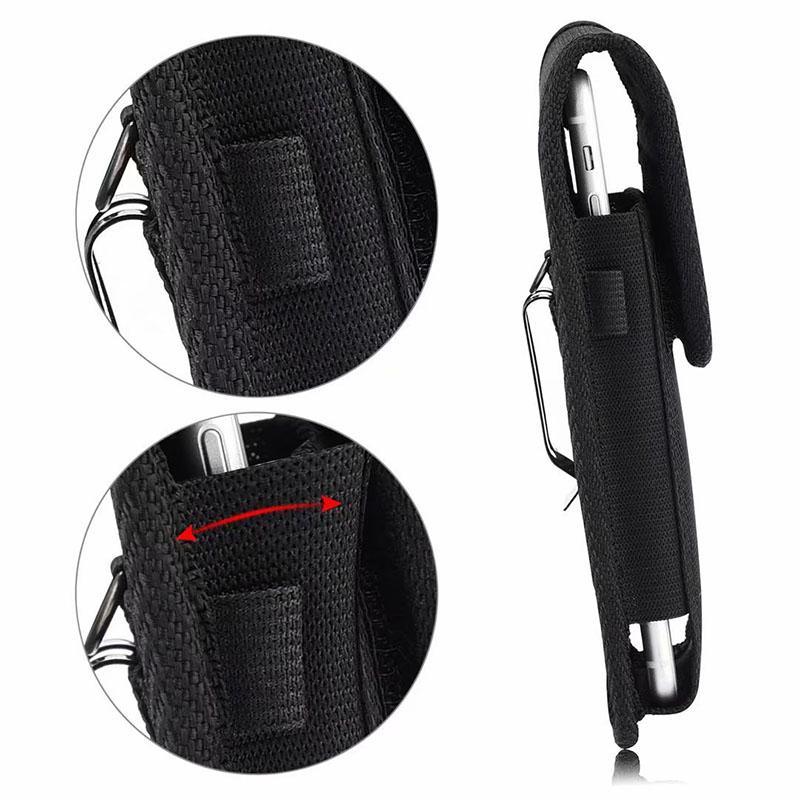 Holster Case Carrying Cell Phone Holder Rugged Black Nylon Holster Pouch for Mobile Phone