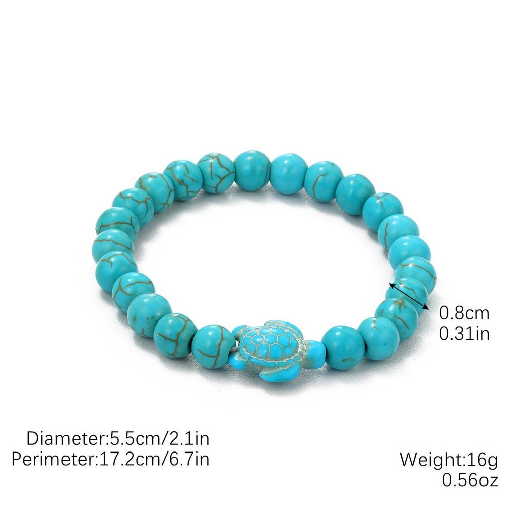 Vintage Turquoise and Natural Stone Bead Bracelet Set