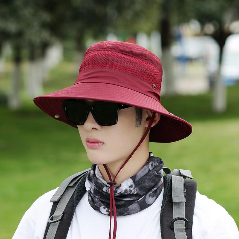 Hat men's summer tide cycling sun hat mountaineering big edge sun hat travel bucket hat beach sun hat