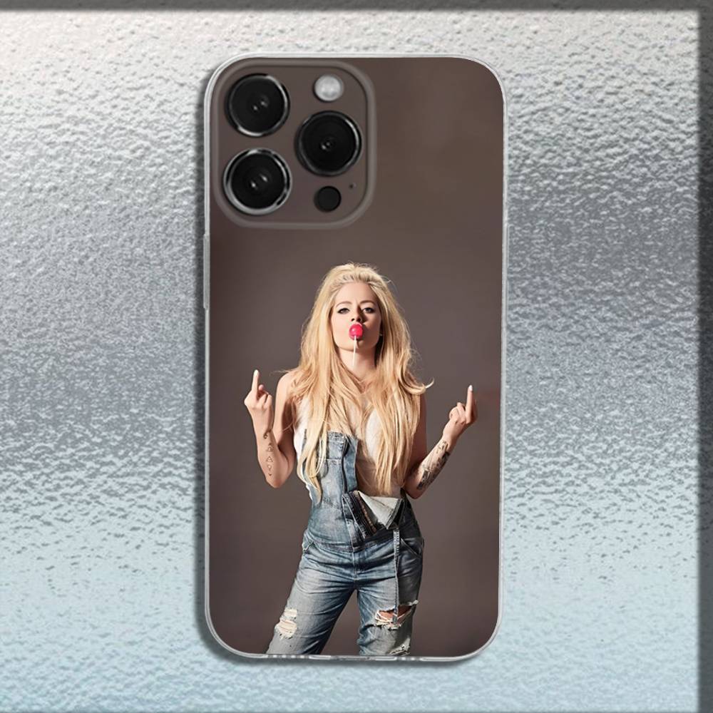 Singer Avril L-Lavigne Phone Case For iPhone 16,15,14,13,12,11 Plus,Pro,Max,XR,XS,Plus,E,Mini Transparent Soft Cover