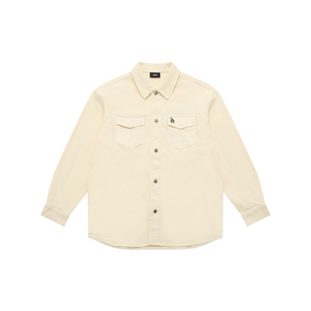 New MLB Preppy Style Collection Los Angeles Dodgers 25FW Shirt Unisex Standard Ivory 3ADRV0154-07CRS