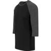 T-Shirt Raglan - Urban Classics - Schwarz/Anthrazit - 3/4-Ärmel - 100% Baumwolle - Regular Fit