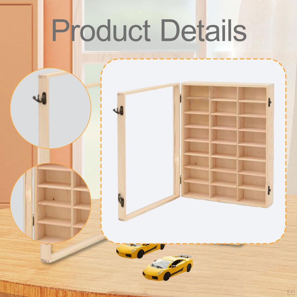 Wooden Toy Car Display Case Shelf Durability Multifunctional Organizing Showcase Model