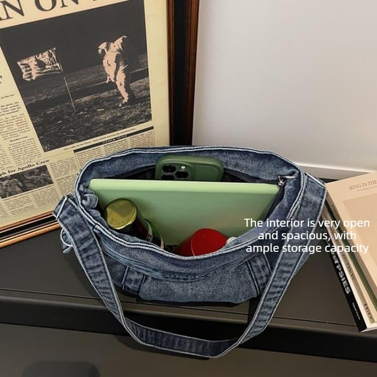 Retro old denim armpit bag women's shoulder messenger bag