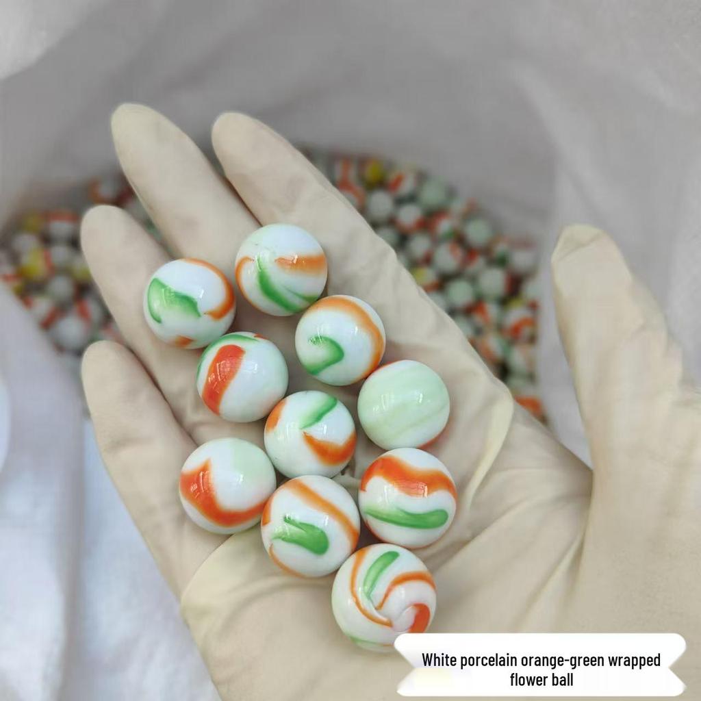16mm Mixed Checkered Glass Beads & Marbles - Nostalgic Crystal Balls for Kids