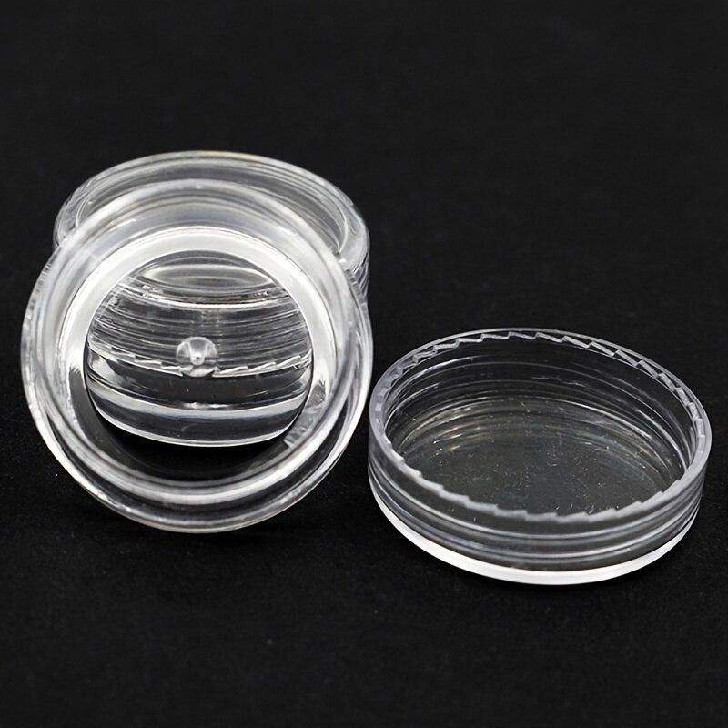 10/50/100Pcs/set Transparent Plastic Jewelry Bead Storage Box Small Bottom Round Container Jars Make Up Organizer Storage Boxes