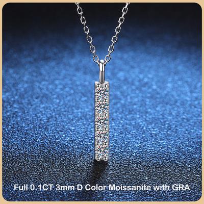 Skutočný 0,1 CT 3 mm moissanitový náhrdelník s príveskom pre ženy S925 Strieborné diamantové retiazkové náhrdelníky Jemné šperky