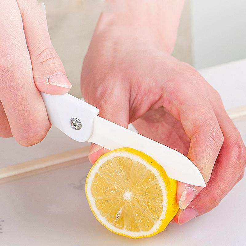 New Folding Fruit Peeler White Ceramic Knife Mini Portable Apple Peeler Multi Functional Fruit Peel and Melon and Fruit Peeler